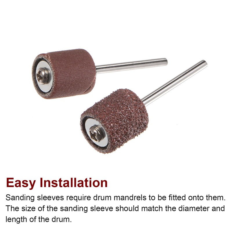 sourcing map 100pcs Sanding Drums 3/8 Inch Mini Sanding Sleeves