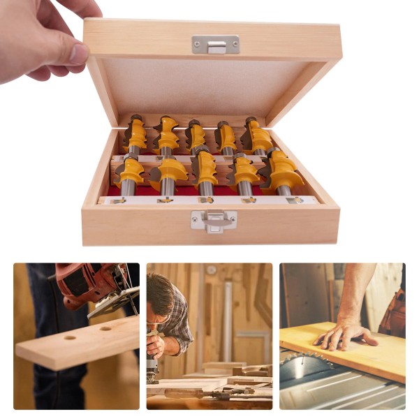 Unbranded 10pcs 1/2" Shank Molding Router Bit Set Architectural Specialty