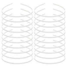 20 Pack 5MM Thin Hard White Plastic Headbands Skinny Plain Blank Hairband with Comb Grip Teeth Slim Hair Hoop Holder Clasp Tiara Crown Base Headpiece Crafting DIY Accessories Bulk for Women Girls