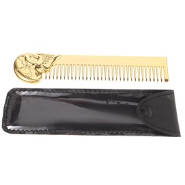 Outanaya Beard Grooming Comb for Men Double-sided Skull Design Hair Tool Portable Beard Brush for Daily Grooming and Styling Compact Travel