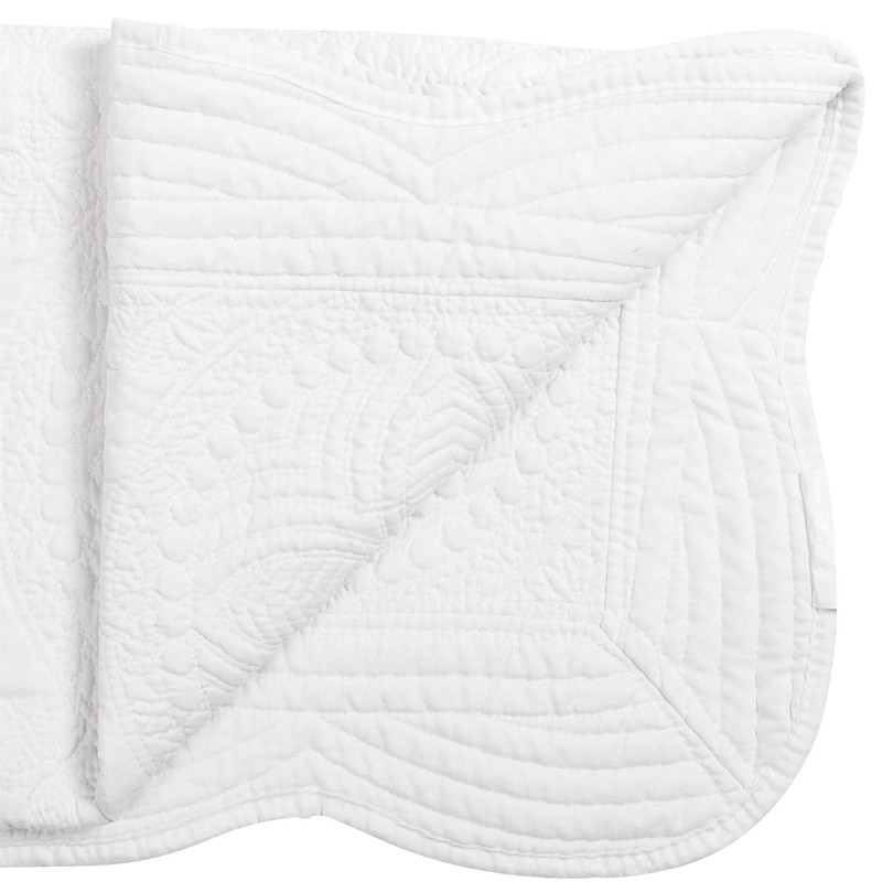 (White) - MONOBLANKS Cotton Baby Quilt Personlized Monogram Lightweight Embossed