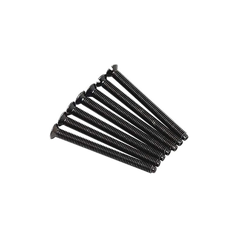 Merriway BH07454 (10 Pcs) Black Electrical Socket Screws Raised Countersunk