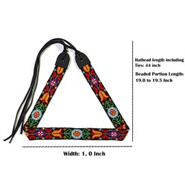 Beaded Hatband Native American Style Southwestern Cow Rode Handmade Head/Hat Band Collection [ ], Black, 1 Count (Pack of 1)