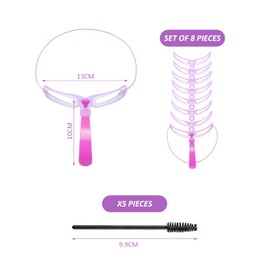 8 Pieces of Eyebrow Drawing Aids, 5 Eyebrow Brushes, Eyebrow Drawing Tool, Beginner's Eyebrow Card, Eyebrow Drawing Tool Set, Reusable Tools
