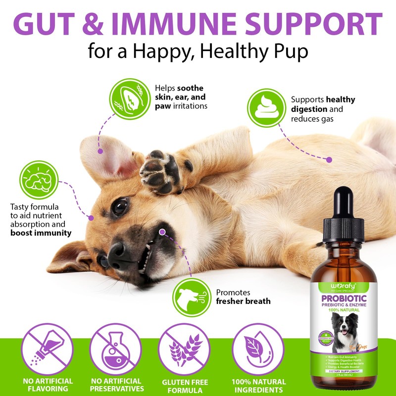 Probiotics for Dogs, 3 in 1 Dog Probiotic Drops, Dog