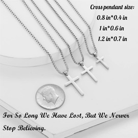 RWQIAN Men's Cross Necklace Silver Gold Black Stainless Steel Men's Pendant Cross Necklace Jewellery for Women 16 - 24 Inches, Stainless Steel, No Gemstone