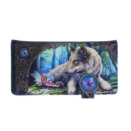 Nemesis Now Lisa Parker Fairy Stories Embossed Wallet 7.3" PU Multicolor Lisa Parker Merchandise 3D Effect Large Slots for Cash and Cards, multicoloured, Wolves and Fairies