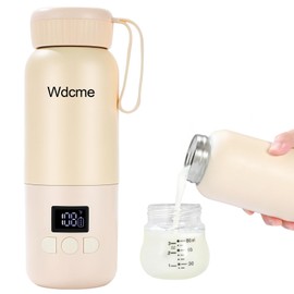 Portable Milk Warmer for Travel, 11 Ounces Portable Baby Bottle Warmer with Fast Heating & Long Battery Life, Adjustable Temp & Keep Warm for Water and Milk, Meets One-Day Feeding Needs (Pink)