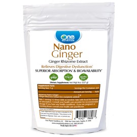 One Planet Nutrition Nano Ginger Root - High Absorption Nano Supplements with Pure Ginger Root Extract for Digestive Support, Non-GMO, Gluten-Free, Vegan, Ginger Suppplement Powder - 227g