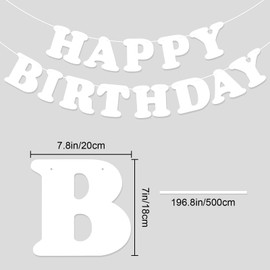 Adecortalk White Happy Birthday Banner Sign Birthday Backdrop Party Supplies for Kids Boys Girls Birthday Party Decorations