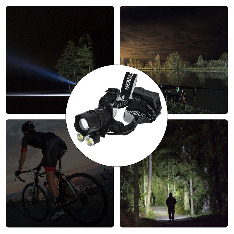 XHP160 Strong Headlight USB Charging Adjustable Waterproof Head Mounted Telescopic