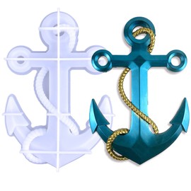 Voaesdk Anchor Rope Epoxy Resin Molds, 3D Large Anchor Silicone Moulds, Resina Casting Mold for Wall Hanging Mount Decor, DIY Wall Door Cabinets Home Office Decoration Xmas Gifts