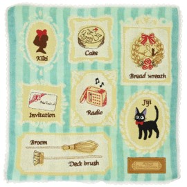 Marushin 1005036600 Hand Towel, Ghibli, Kiki's Delivery Service, Gigi, 9.8 x 9.8 inches (25 x 25 cm), Meny Frame, 100% Cotton