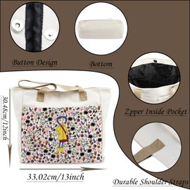 WCGXKO Horror Cartoon Movie Gift Fantasy Tote Bag Horror Lover Gift Travel Bag (aline TB)