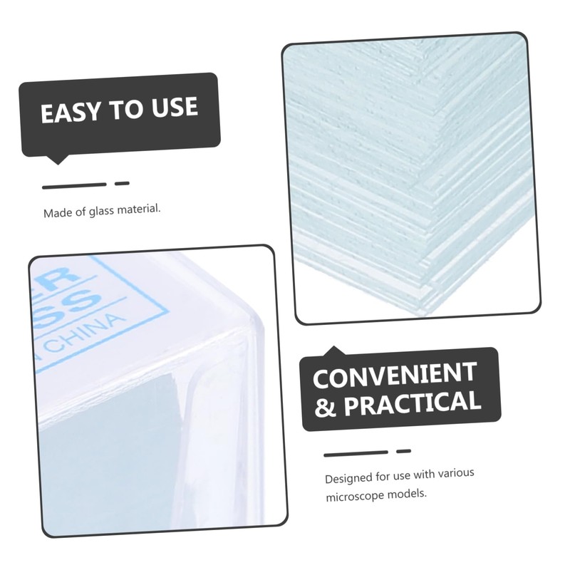 NAMOARLY 500Pcs Microscope Slides and Square Cover Glasses Cover Slips