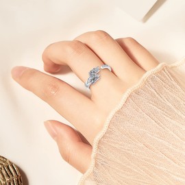 FOREVER QUEEN Women Rings Gold Ears of wheat Rings Adjustable 925 Sterling Silver Rings Thumb Rings for Women