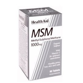 Health Aid MSM 1000 mg Μethylsulphonylmethane Vitamin C 90 Tablets
