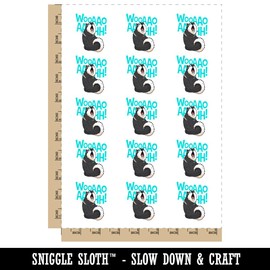 Dramatic Siberian Husky Dog Screaming Howling Temporary Tattoo Water Resistant Fake Body Art Set Collection - 15 2" Tattoos (1 Sheet)