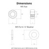 M5 Nuts & Washers Set - 10 Steel Nuts &