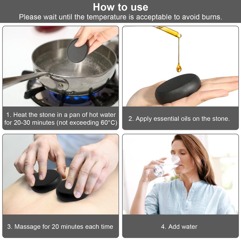 Hot Stone Massage Set, 9 Pieces Basalt Massage Stones, Large
