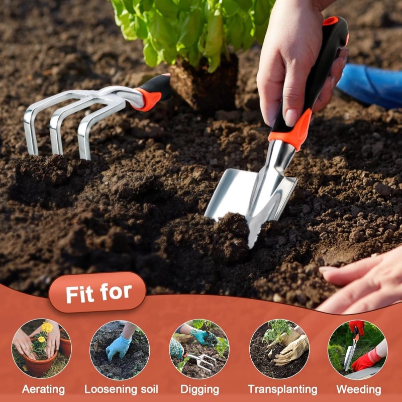 MECHEER Garden Tool Set, 2 Pack Heavy Duty Gardening Tools