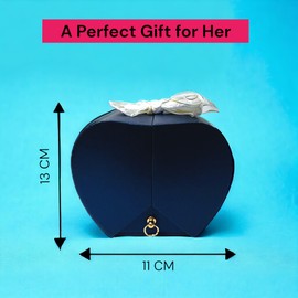 CozyHomeWare Preserved Flower Eternal Red Rose Gift Box With I Love You Fashion Necklace For Women Girlfriend Wife, Mother's Day, Birthday, Anniversary, Wedding- Dark Blue