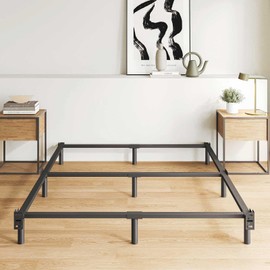 Bedsnus King Size Bed Frame, 7 Inch Metal Basics Bed Frame,Low Profile Base for Box Spring, 9-Leg Support, Noise-Free, Easy Assembly, Black