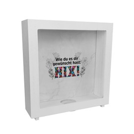 Nichts Wunscht Frame Money Box Made of Wood with Saying "Wie du es dir wünscht hast NIX eine Colourful Money Box for Wishless Happy Nix Piggy Bank Nothing Gifts Decorative