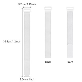 Pasow Adjustable Cable Ties Organizer Fastener with Plastic buckle (White 12Inch 50Pcs)