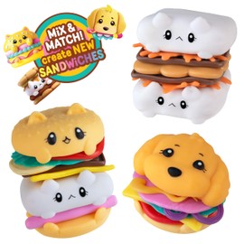 ORB Stretchee Foodz Secret Menu Squishy Food Toys - Cuties 3 Pack - Kawaii Play Food Squishies - Stretchy Squishy Hamburger, Hot Dog, and S'More Stress, Sensory, Fidget Food Toys for Kids and Adults