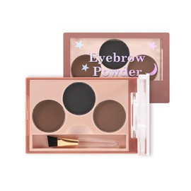 Boobeen 3 Colors Eyebrow Powder Makeup Brow Palette, Eyebrow Powder Brow Shaping Kit, Beveled Brow Brush, Creates Perfectly Shaped 3D Brows