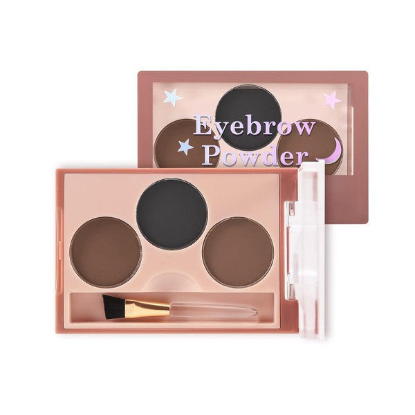 Boobeen 3 Colors Eyebrow Powder Makeup Brow Palette, Eyebrow Powder