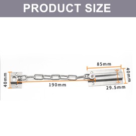 Stainless Steel Door Lock Chain - Chain Lock with Screws - Door Chain for Front Door - Spring Anti-Theft Snap Lock - Sliding Bolt Guard - for Home & Hotel Security