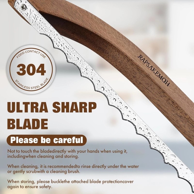 RAPSAKEMOH ourdough bread knife,15.7" Bread slicer for Homemade Bread ,