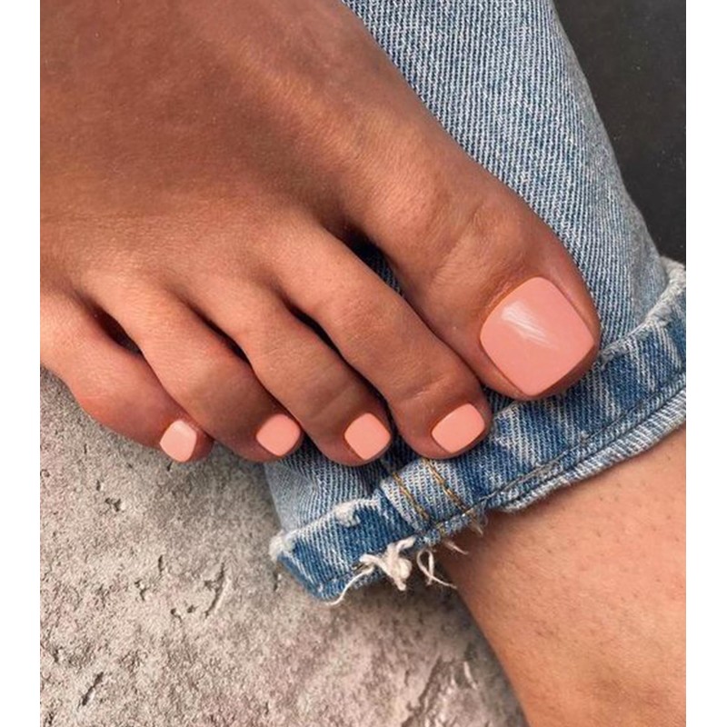Morily Summer Press on Toenails Short Square, 28Pcs Nude Pink
