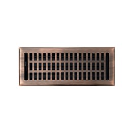 Empire Register Co, Vent Cover - 4x12 inch, Modern Contemporary Design, Antique Copper Finish, Heavy Duty Floor Vent Covers, Metal Damper Attached Vent Covers for Home Floor only