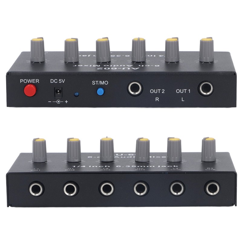 6 Channel Compact Audio Mixer Mono Stereo Switching 6 in
