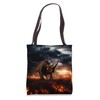 Rhinoceros Lightning Storm Fantasy Rhinoceros Art Design Tote Bag