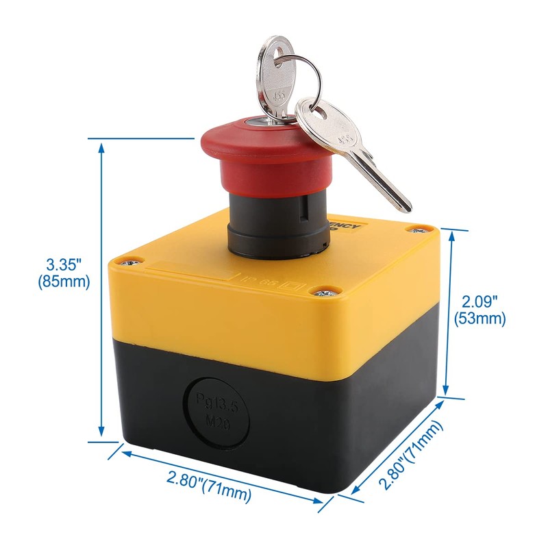 Baomain 660V Red Sign Emergency Stop Push Button Switch &
