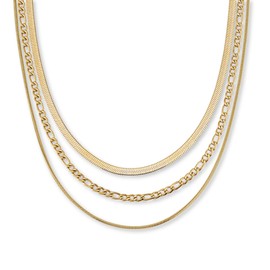 GD GOOD.designs 3 Piece Stainless Steel Chain Women's – Waterproof Chain Set in 18K Gold, Rose Gold or Silver | Layering Chain - Snake Chain (2 mm, 4 mm), Figaro Chain (4 mm), Stainless Steel