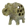 Purpledip Soapstone Statue: Jali Carving Elephant (11662)