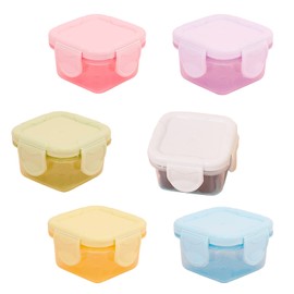 6pcs Salad Dressing Containers to Go Small Plastic Condiment Container with Leak proof Lids 2oz Reusable Mini Food Storage Containers for Lunch Bento Box Picnic Travel