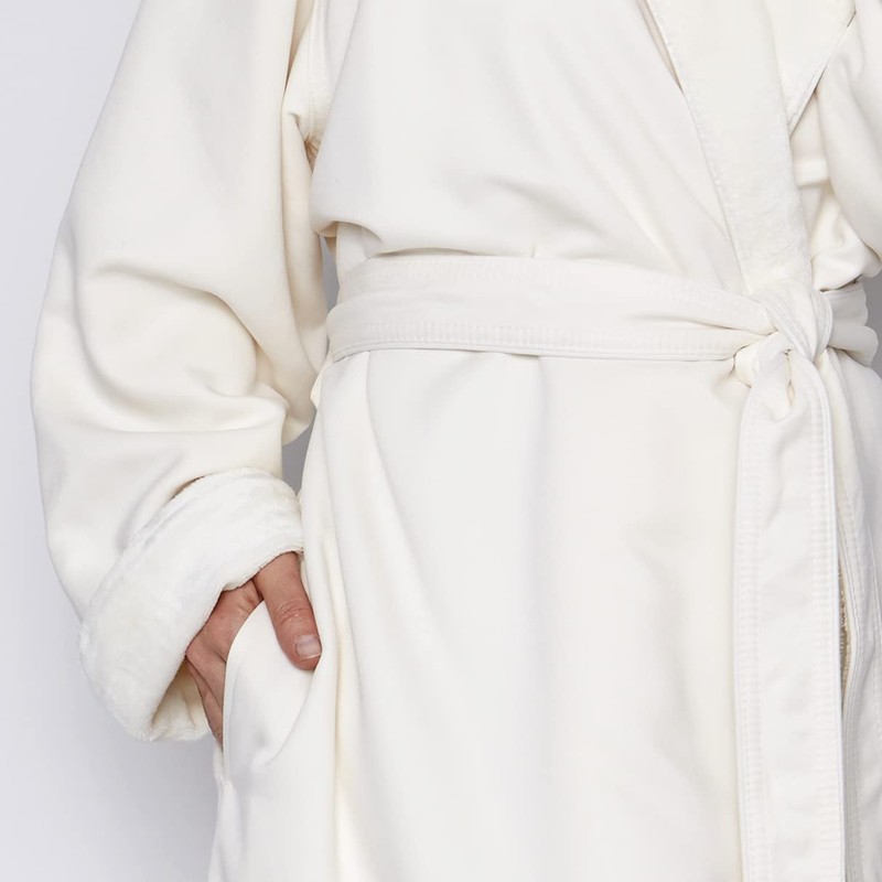 Mansfield, Unisex Spa Microfiber Shimmer Lined Shawl Collar Robe, Champagne,