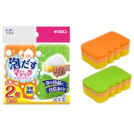 Kikuron Kitchen Sponges, Kuripika Foaming Sponge, Made in Japan, Set of 2