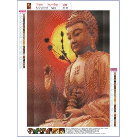 DCIDBEI 5D Painting Set, Pictures Living Room Buddha, Diamond Painting Full Diamond Painting Rhinestone Embroidery Cross Stitch Kits Supply Art Craft Canvas Wall Decoration Sticker Home Decor 30 x 40