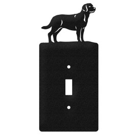 SWEN Products Labrador Metal Wall Plate Cover (Single Switch, Black)