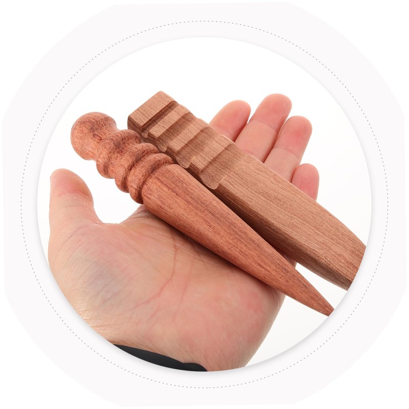 DOITOOL 2Pcs Leather Burnishing Tool Ergonomic Wooden Edge Burnisher for