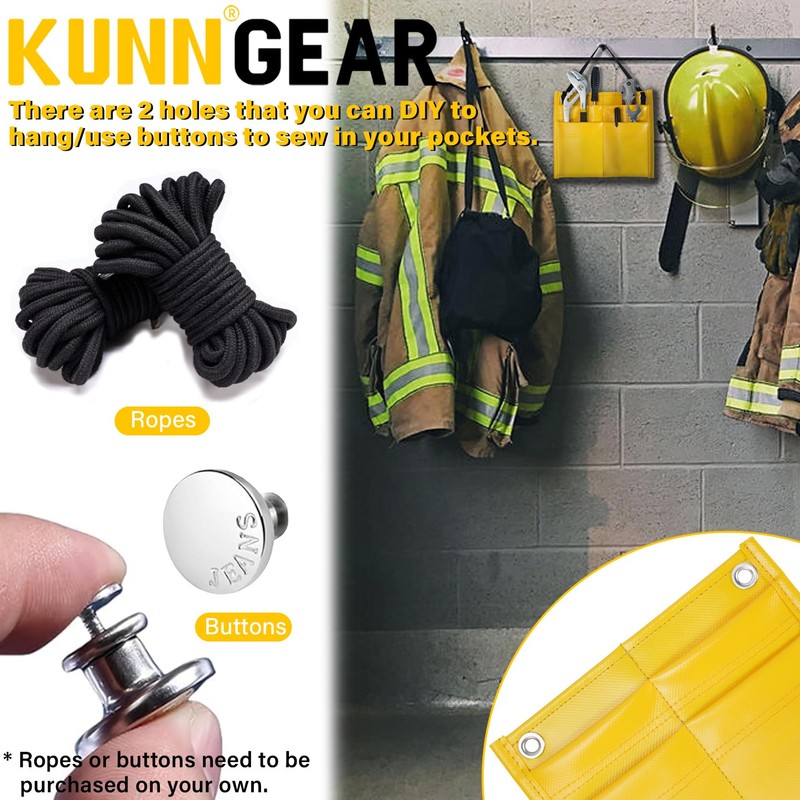 KUNN Firefighter 4-Pocket Tool Pouch Inside Turnout Coat Bunker Pocket