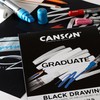 Canson Graduate Black Drawing Pad, Foldover, 9x12 inch, 20 Sheets