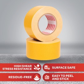 XFasten Double Sided Tape Woodworking Tape 1-Inch x 36-Yards, 6-Pack Double Sided Stick Tape for Woodworking Wood Tape Thin Double Stick Tape for Woodworking Double Sided Masking Tape Scroll Saw Tape